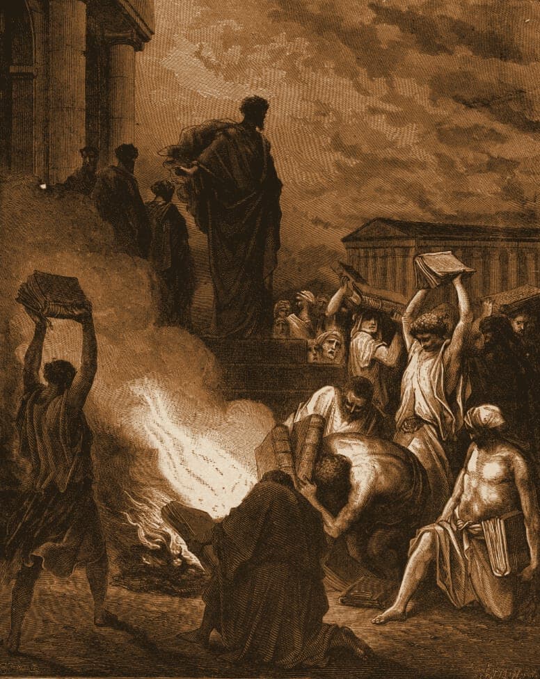 Gustave Doré engraving: paul at ephesus.