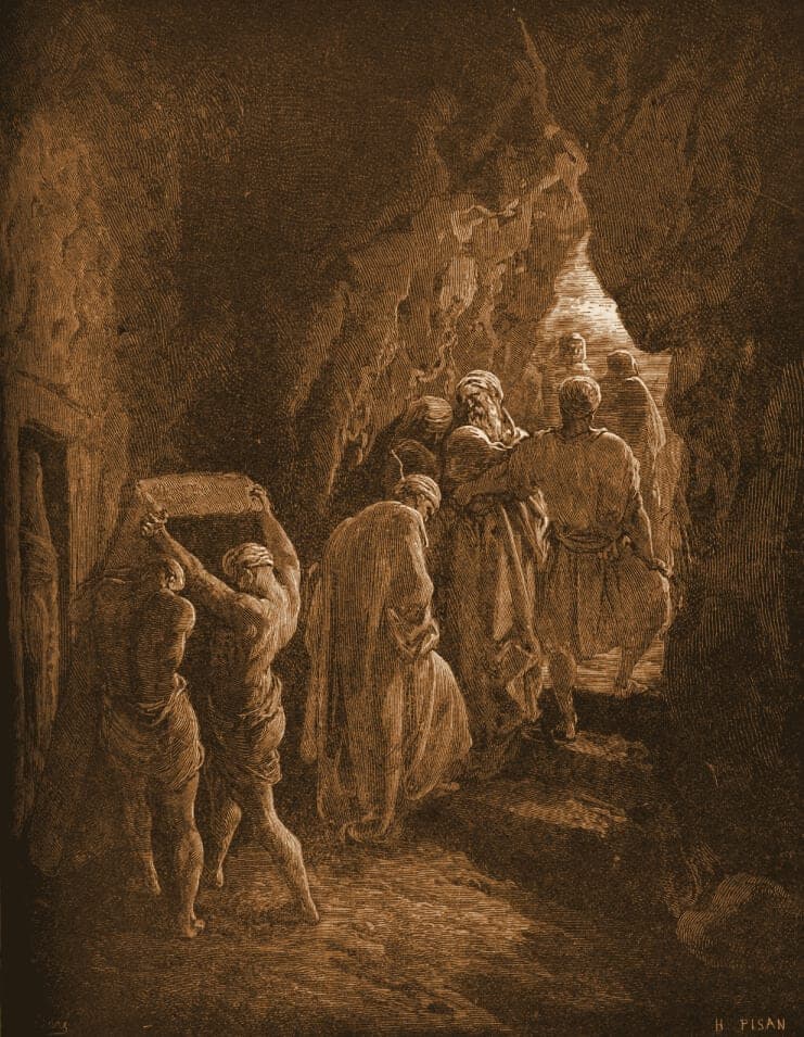 Gustave Doré engraving: the burial of sarah.