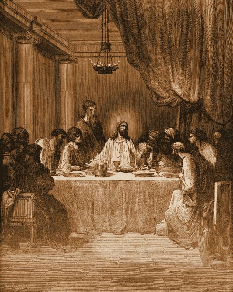Gustave Doré engraving: the last supper.