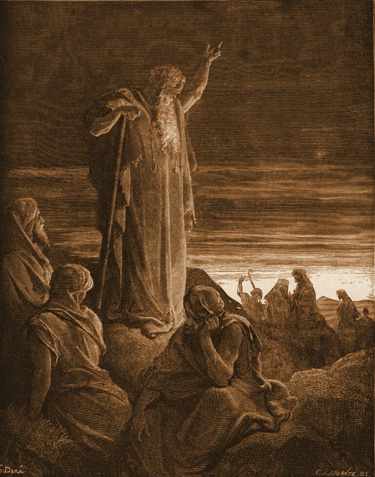 Gustave Doré engraving: ezekiel prophesying.