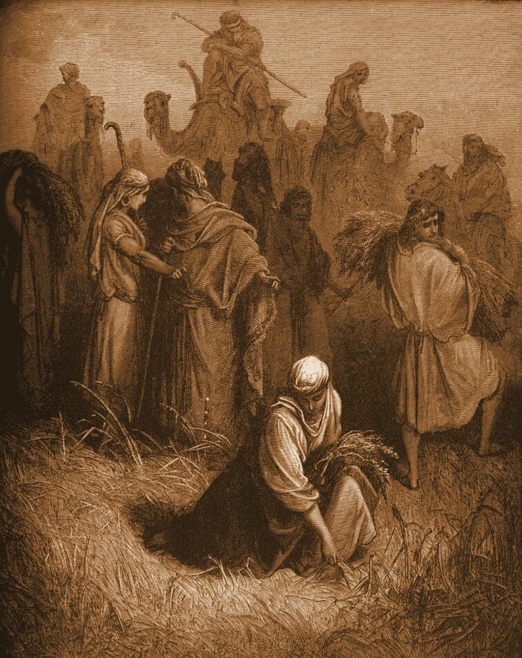 Gustave Doré engraving: ruth and boaz.