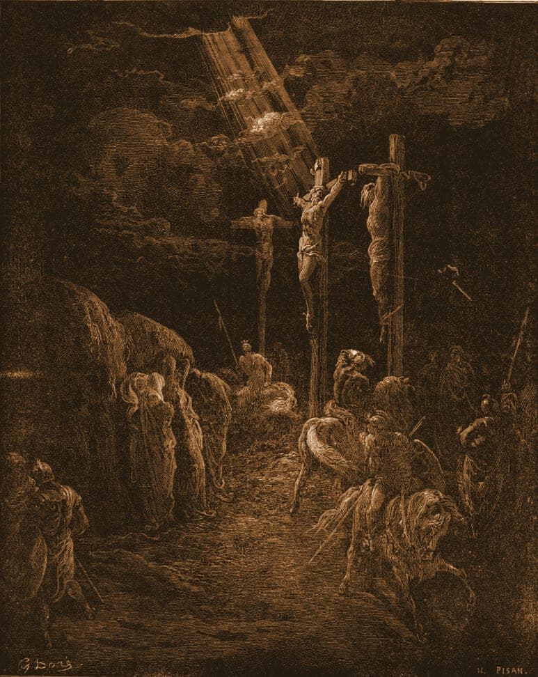 Gustave Doré engraving: the crucifixion.