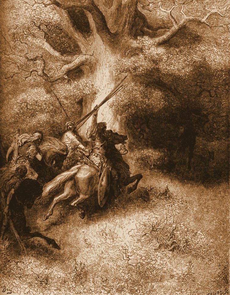 Gustave Doré engraving: the death of absalom.